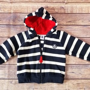 Petite Bateau striped hooded cardigan